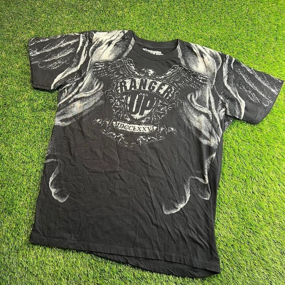 Ranger Up Other - 2006 Ranger Up Here Am I Send Me Eagle Graphic T Shirt Black Mens Large AOP